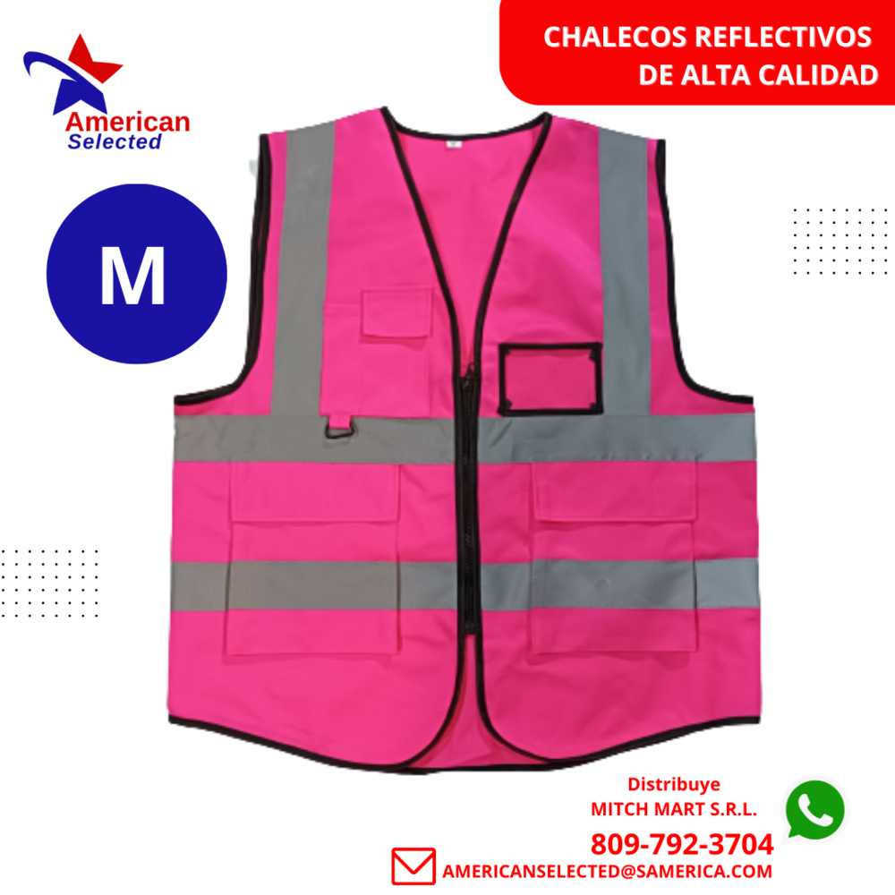  Safety Depot CHALECO DE SEGURIDAD REFLECTIVO ROSA 8038A-PK,  Rosado : Herramientas y Mejoras del Hogar