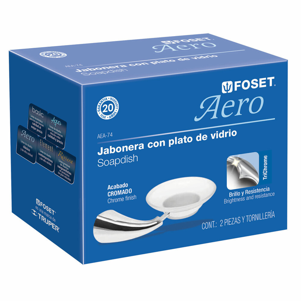 JABONERA DE CRISTAL CON DOSIFICADOR, LINEA FOSET ELEMENT